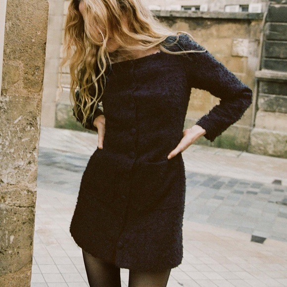 DOEN Jodie Tweed Button Long Sleeve Dress